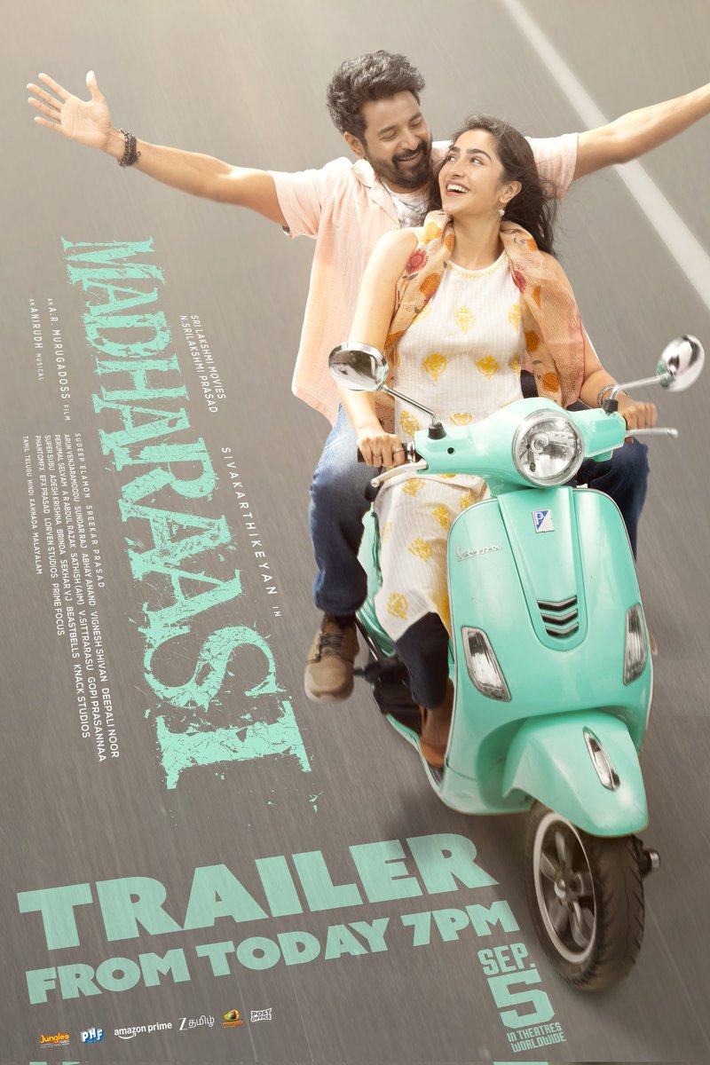 Get a sneak peek into the exciting and entertaining world of #Madharaasi ❤‍🔥

#MadharaasiTrailer out today at 7 PM 💥💥

Grand release worldwide on September 5th ❤‍🔥

#DilMadharaasi
#MadharaasiFromSep5
<a href="/SriLakshmiMovie/">Sri Lakshmi Movies</a> <a href="/Siva_Kartikeyan/">Sivakarthikeyan</a>