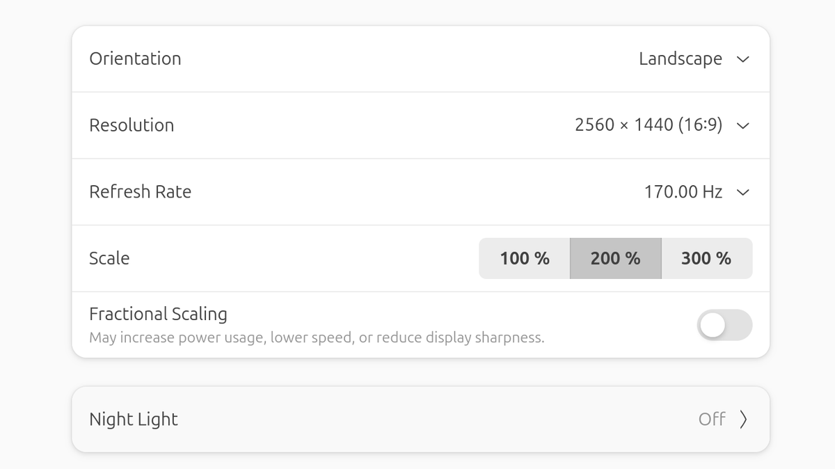 itsvisher's tweet photo. Dear @ubuntu team, having a scale from 100% to 200% would be quite inconvenient, wouldn't it? Perhaps consider providing options like 125%, 150%, and so forth in between? https://t.co/Qi8qugYgTK