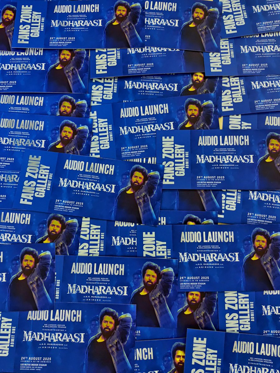 #Madharaasi Audio Launch Passes Ready 🥁💥
<a href="/Siva_Kartikeyan/">Sivakarthikeyan</a> 🎤💥