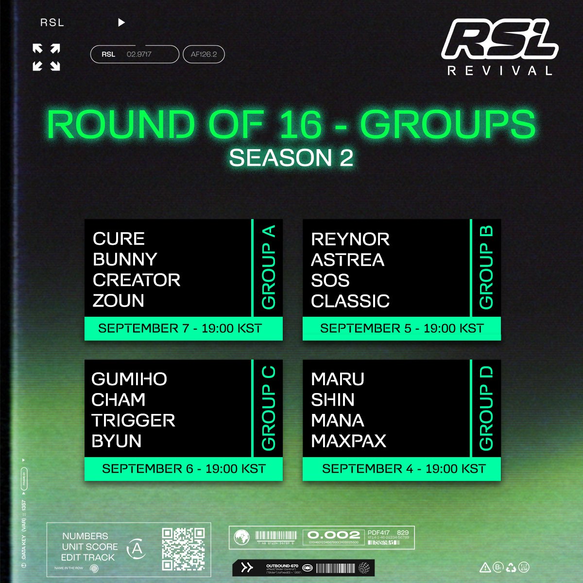 ReviveSC2's tweet image. Y&apos;all ready for this? 💥

Sep 4, 19:00 KST - Maru, SHIN, MaNa, MaxPax
Sep 5, 19:00 KST - Reynor, Astrea, sOs, Classic
Sep 6, 19:00 KST - GuMiho, Cham, trigger, ByuN
Sep 7, 19:00 KST - Cure, Bunny, Creator, Zoun