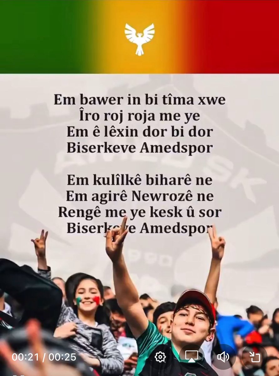 Agit (@agit6221) on Twitter photo Iro roj roja me ye 💛❤️💚✌️ #Amedspor 
Rojbas☕️✌️ Iro roj roja me ye 💛❤️💚✌️ #Amedspor 
Rojbas☕️✌️