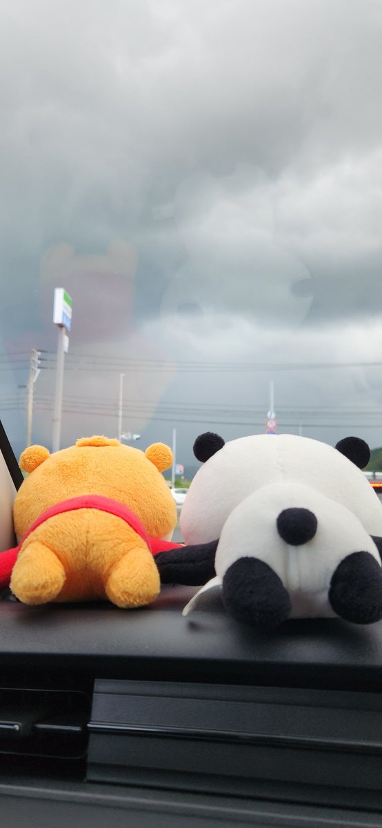 雨降りそう…☁️
ぱん🐼『2キロ先豪雨ってナビｻﾝ言ってた』
こね🐹『…豪雨ぅ💦』

#にしむらゆうじ
#ぱんﾁｬﾝとこねﾁｬﾝとドライブ
#2キロ先豪雨情報