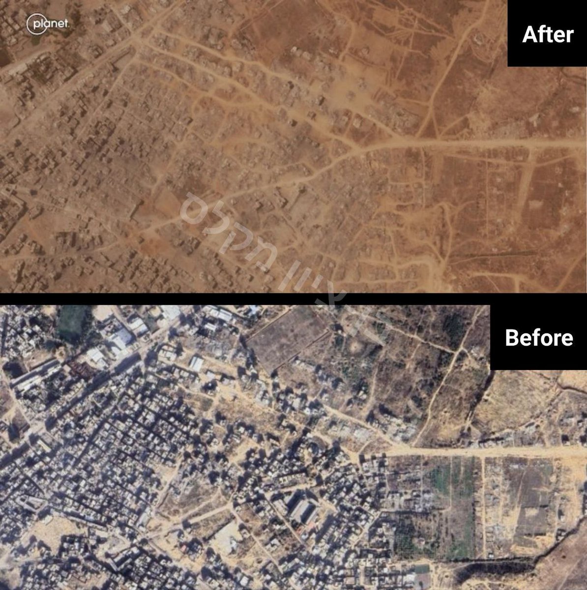 🇵🇸 حي التفاح شرق مدينة غزة.. قبل وبعد عملية الجيش الإسرائيلي.

 Al-Tuffah neighborhood, east of Gaza City.. before and after the Israeli army operation.

#غزه_تباد_وتحرق #GazaGenocide