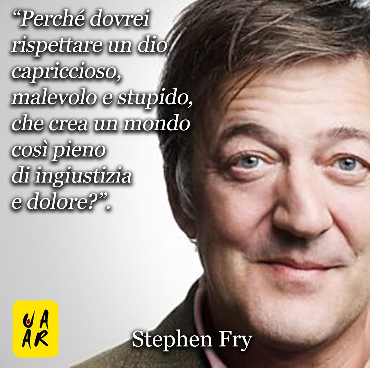 Nasce nel 1957 l’attore, scrittore e attivista britannico Stephen Fry, noto per film, spettacoli, serie tv. Non credente dichiarato, è stato pure denunciato per “blasfemia” per alcune frasi ritenute offensive verso dio durante un’intervista: il caso è stato archiviato nel 2017.