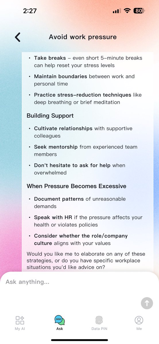 Papzzzicle's tweet image. Best advice I could get more than my friends. I’m really loving PIN AI app, every words are just calming as it should. Thank you so much @pinai_io for building such important app. I hope for the best of the development of your project 🫶

#BestAdviser
#PinAI
@pinai_io @Hi_Pin_AI