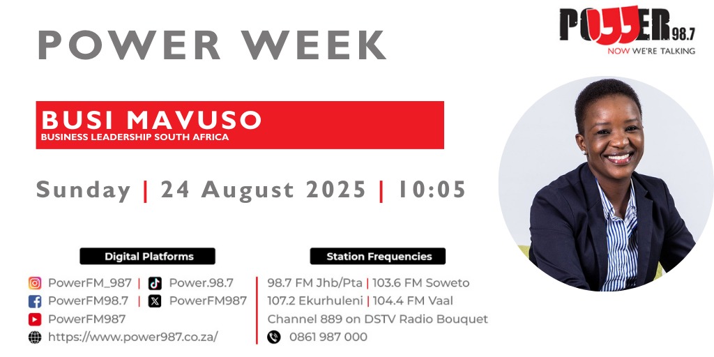 Chris Vick (@chrisvick3) on Twitter photo Talking music and life with <a href="/BLSA_Official/">Business Leadership South Africa</a> CEO Busi Mavuso this morning -- don't miss it! <a href="/Powerfm987/">POWER 98.7</a> #POWERWeek. Expect some Randy Crawford and Ed Sheeran. Talking music and life with <a href="/BLSA_Official/">Business Leadership South Africa</a> CEO Busi Mavuso this morning -- don't miss it! <a href="/Powerfm987/">POWER 98.7</a> #POWERWeek. Expect some Randy Crawford and Ed Sheeran.