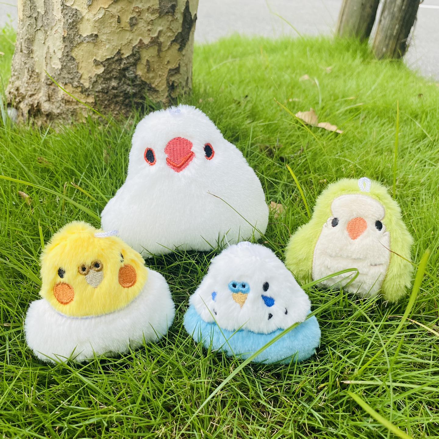 ぬいぐるみ✽アートドール✽インコのぴっぴちゃん✽大サイズ ぬいぐるみ✽アートドール✽親子ぴっぴちゃん✽特大と極々小