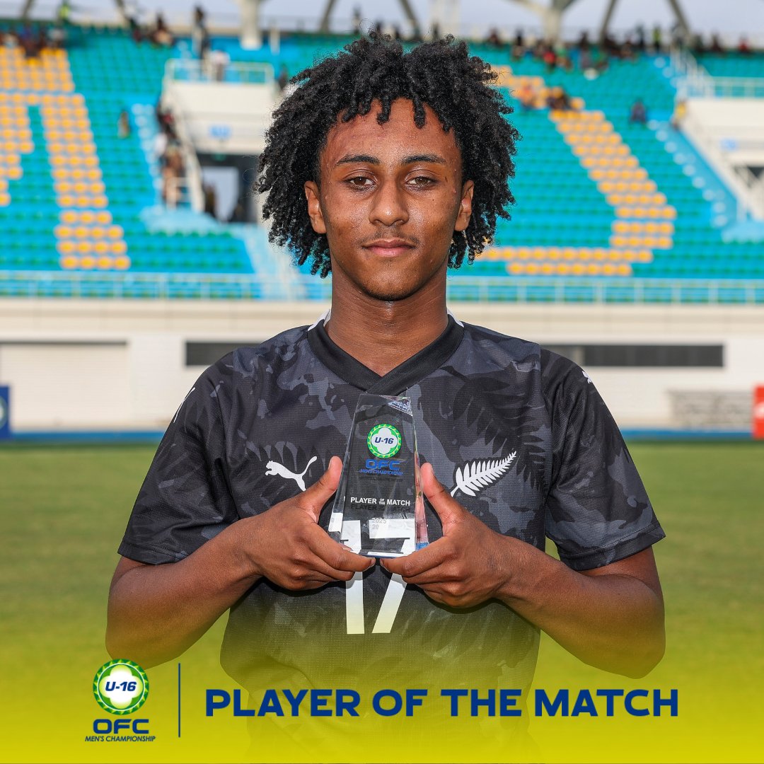 🥇 Congratulations to New Zealand’s John Woldegiorgis for earning Player of the Match honours for an outstanding performance against the Solomon Islands at the OFC U-16 Men’s Championship 2025.

Watch full match replays and extended highlights FREE on FIFA+
