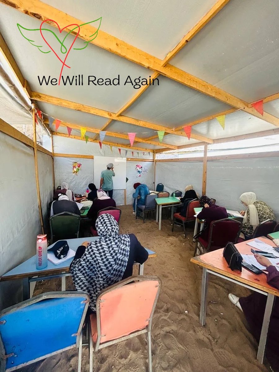 They study on sand,
yet their dreams rise higher than the sky.
In Gaza, even the smallest details whisper resistance :
a scarf and a promise: 
Never give up.
Every page they write is a new light
proof that hope refuses to die.

#WeWillReadAgain
