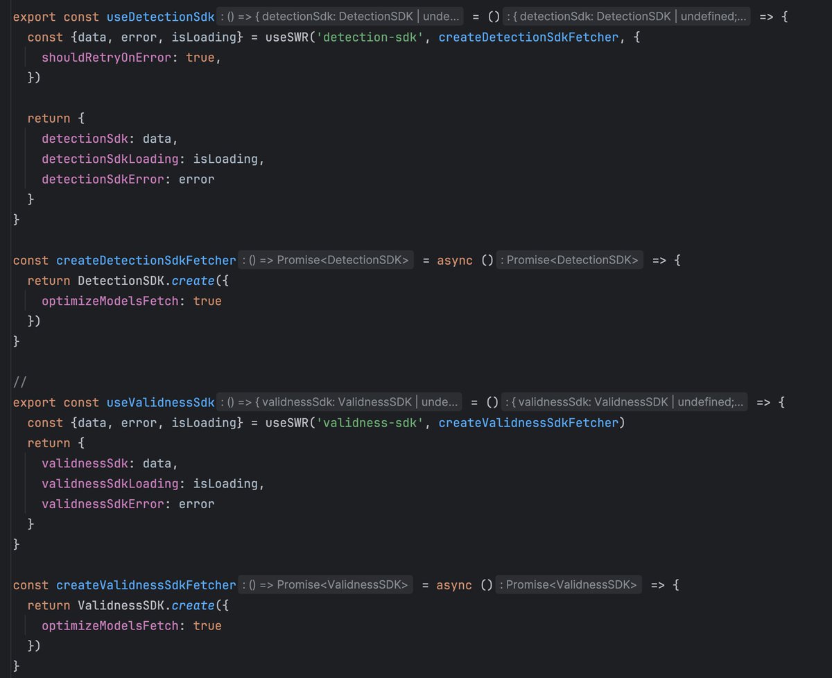 airon_tark's tweet image. Tark Labs routine: #53: Use React hooks to use the same instance of SDK in the app (in our case, these are &quot;face-detection&quot; and &quot;face-validness&quot;) 👍 #reacthooks #vitejs #webdev #typescript #nodejs #tarklabs #airontark
