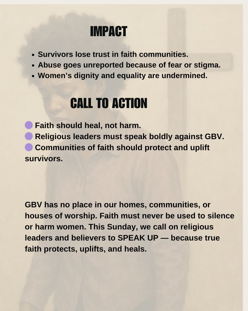 #TOSIRIKA Faith should heal, not harm. GBV in religious spaces silences women, covers up abuse, and misuses scripture to justify injustice. We call on all religious leaders and communities in Uganda to rise against this violence. #ENDGBV