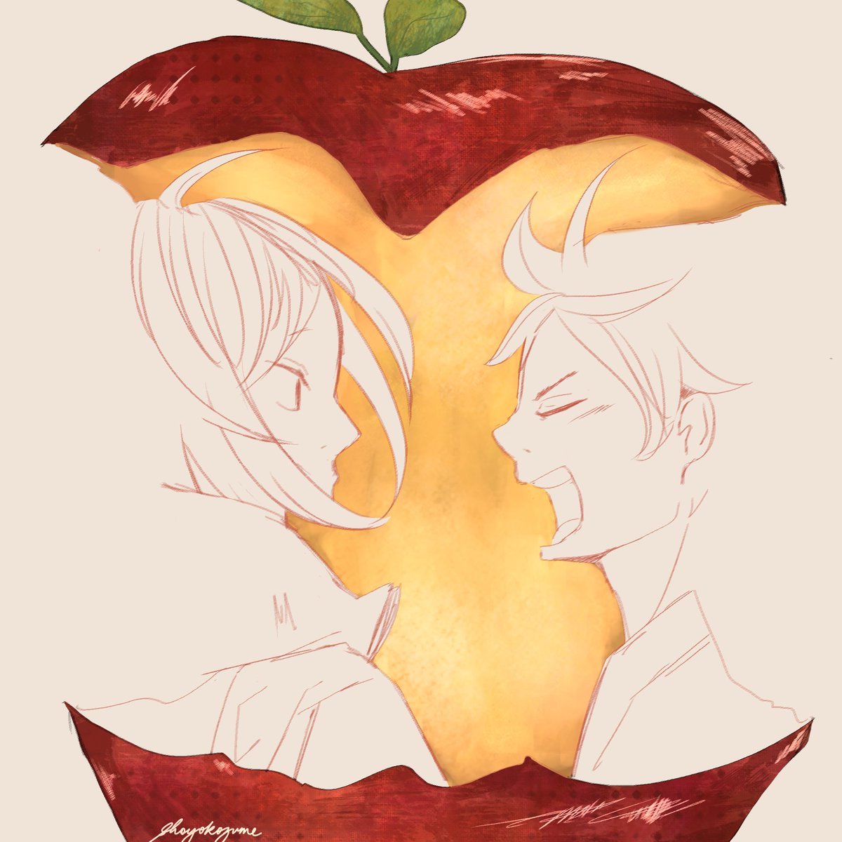 shoyokozume's tweet image. am i too late for this trend #kenhina 🍎