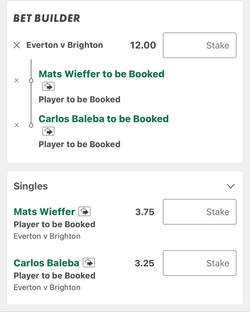 ⚽️ Everton Vs Brighton

We know Grealish always draws fouls and trouble and we’re saw that in his short cameo against Leeds in their first game.

Grealish to be fouled 3+ times @ 1.50
Grealish 4+ foul involvements @ 1.73
Wieffer to be booked @ 3.75
Baleba to be booked @ 3.25