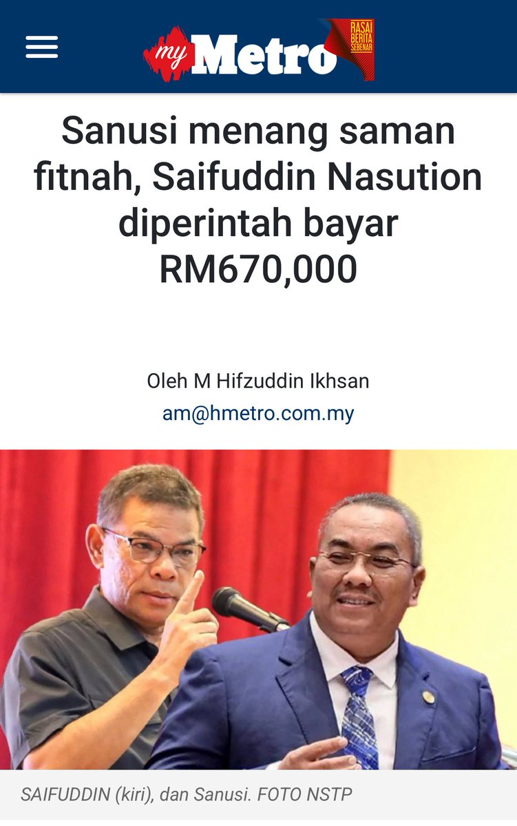 It is truly disgraceful when a minister who has access to data and facts chooses to slander a Chief Minister.
I still recall Saifuddin’s slander against Tan Sri Khalid Ibrahim about a decade ago. A serial slanderer is unfit to hold ministerial office.

#turunsaifuddin
#turunanwar