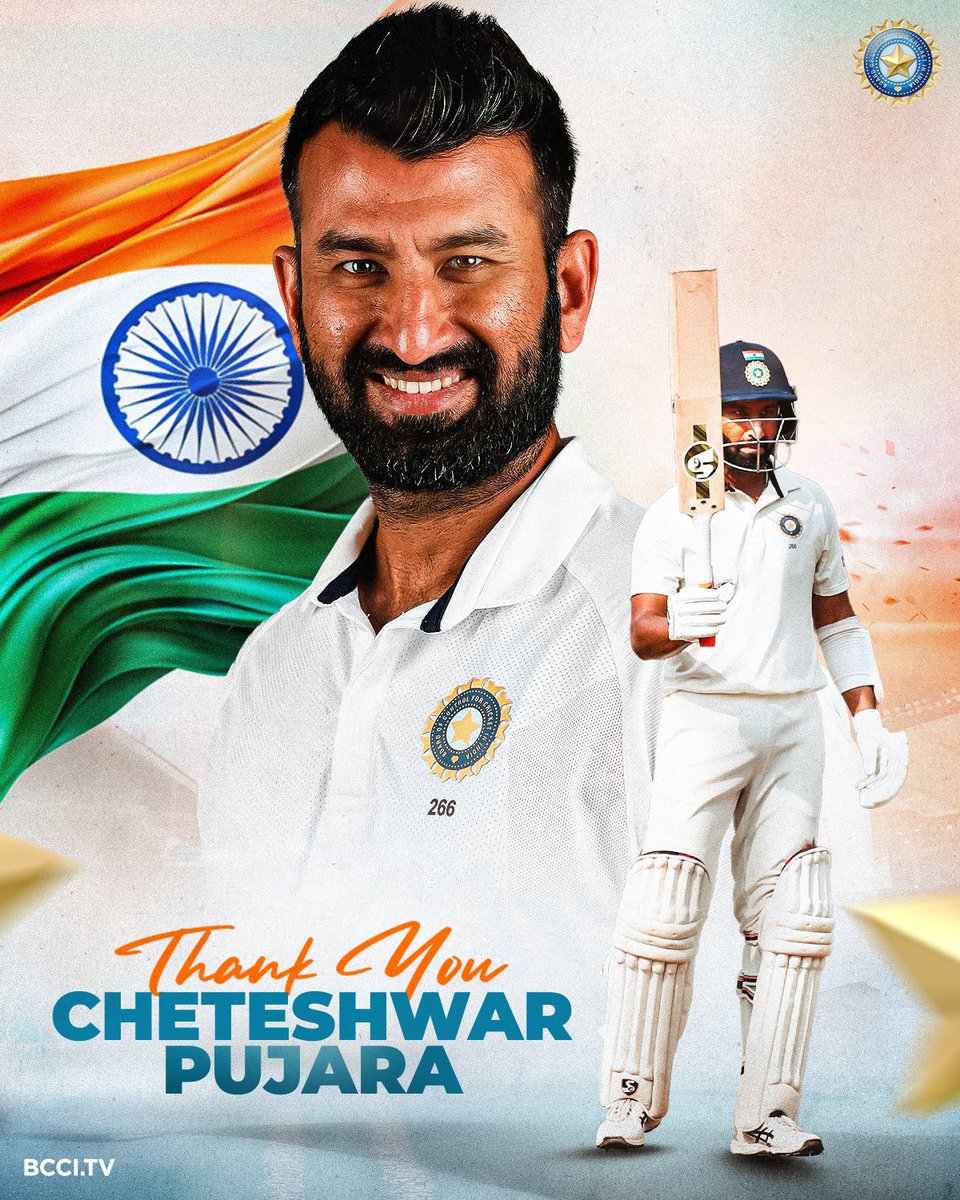 BCCI (@bcci) on Twitter photo 1๏ธโฃ0๏ธโฃ3๏ธโฃ Tests
7๏ธโฃ1๏ธโฃ9๏ธโฃ5๏ธโฃ Runs
1๏ธโฃ6๏ธโฃ2๏ธโฃ1๏ธโฃ7๏ธโฃ Balls Faced
1๏ธโฃ9๏ธโฃ Hundreds
3๏ธโฃ5๏ธโฃ Half-centuries
One of the grittiest and finest to have ever represented #TeamIndia in Test cricket! ๐ ๐
Chesteshwar Pujara - Congratulations on a wonderful Test career & best wishes for the road ahead! ๐ ๐ 1๏ธโฃ0๏ธโฃ3๏ธโฃ Tests
7๏ธโฃ1๏ธโฃ9๏ธโฃ5๏ธโฃ Runs
1๏ธโฃ6๏ธโฃ2๏ธโฃ1๏ธโฃ7๏ธโฃ Balls Faced
1๏ธโฃ9๏ธโฃ Hundreds
3๏ธโฃ5๏ธโฃ Half-centuries
One of the grittiest and finest to have ever represented #TeamIndia in Test cricket! ๐ ๐
Chesteshwar Pujara - Congratulations on a wonderful Test career & best wishes for the road ahead! ๐ ๐