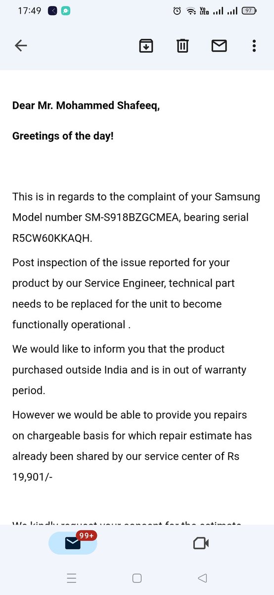 i__Shafeeque's tweet photo. @SamsungIndia So now the green light screen is everywhere but your not ready to take the accountability and fix it.. shame @SamsungIndia @SamsungNewsIN @SamsungMobile https://t.co/RTTAzZlTod