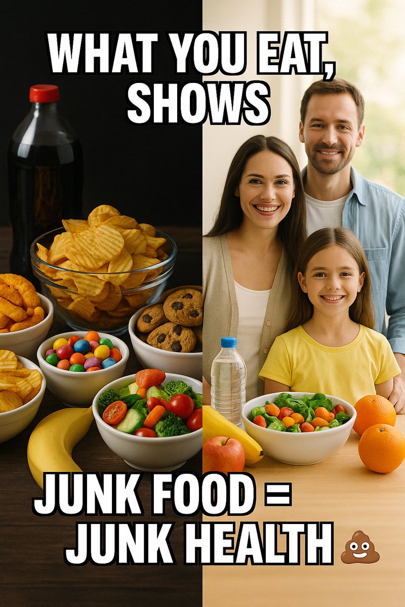 AshleyMorganLLC's tweet photo. ⚠️ WARNING! READ THIS!

What you feed your family matters. Junk food might taste good in the moment, but the long-term effects show up in your health and your children’s health. Junk food is called junk for a reason—it is JUNK 💩.

Choose wisely: convenience comes with a cost. Is your child’s health worth that cost? 🥦🍎🥛

Every choice at the grocery store can either fuel life or feed sickness. Don’t just live for today—live to see your children grow, healthy and strong. 💪👩‍👩‍👧‍👦🌱

#HealthyKids #StopTheJunk #LoveYourKids #JunkFoodEqualsJunkHealth #ConvenienceHasACost #TakeCareOfYourVessel #ParentLife #CleanEating 🍇🥕🥬