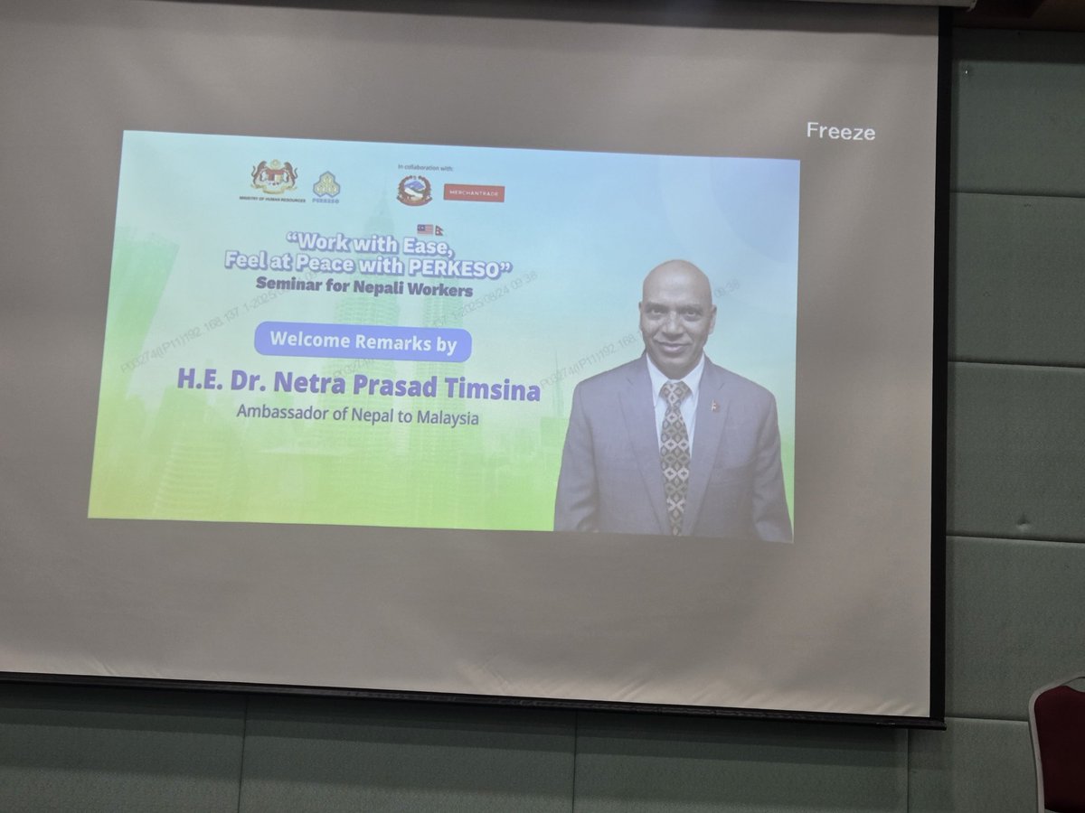 NetraPrasadTims's tweet photo. Honored to deliver welcome speech in a workshop organised by the Social Security Organization (PERKESO) of Malaysia  to raise awareness of Nepali Migrant Workers in Malaysia for promoting access to the benefits of social protection provisions of the govt of Malaysia. https://t.co/WP28Tk4bqF