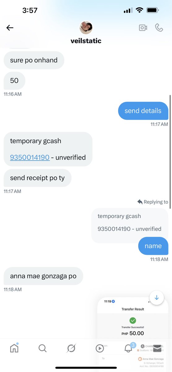 shwiienjayy's tweet photo. AWARENESS!! 

ANNA MAE GONZAGA scammer! I paid you and the moment you got the money you stopped replying. When I called you out on your post you blocked me. 

funny hahah It is just 50 pesos keep it if you are that desperate. 

usename: veilstatiiic https://t.co/D2R50srJ1P