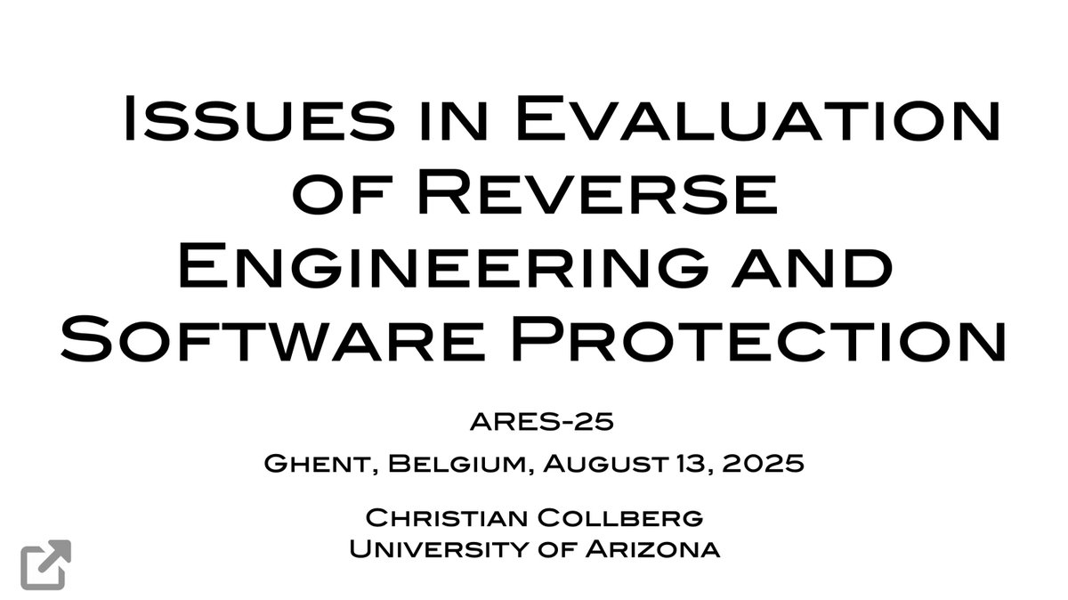 I was recently given the opportunity to present one of the keynotes at ARES-25 in Ghent, Belgium. Here's a recording of the talk: ligerlabs.org/lectures.html#…
