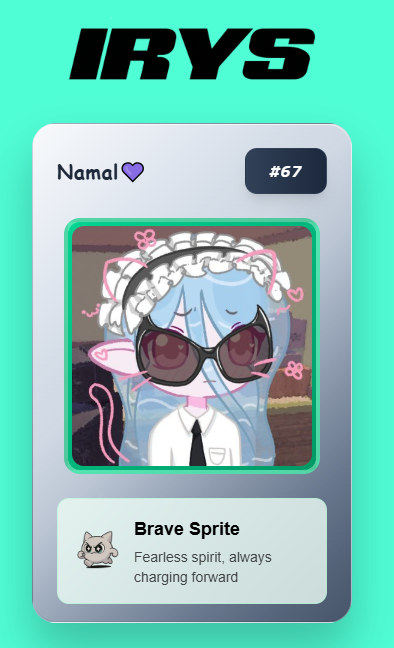 Namal │ TAKER (@gajimoji) on Twitter photo .<a href="/irys_xyz/">Irys (✧ᴗ✧)</a> 에진짜 대단한 능력자 횽님들 너무 많다!
난 67번~
이번에는 카드 자동발급이라니
귀여운거 몬차마!!!
irys card... cute!!!
왠지모를 소속감에 뿌듯함이 느껴진달까
이것또한 아이리스로 영구저장 되겟찌효~
#Datachain #data #Irys .<a href="/irys_xyz/">Irys (✧ᴗ✧)</a> 에진짜 대단한 능력자 횽님들 너무 많다!
난 67번~
이번에는 카드 자동발급이라니
귀여운거 몬차마!!!
irys card... cute!!!
왠지모를 소속감에 뿌듯함이 느껴진달까
이것또한 아이리스로 영구저장 되겟찌효~
#Datachain #data #Irys