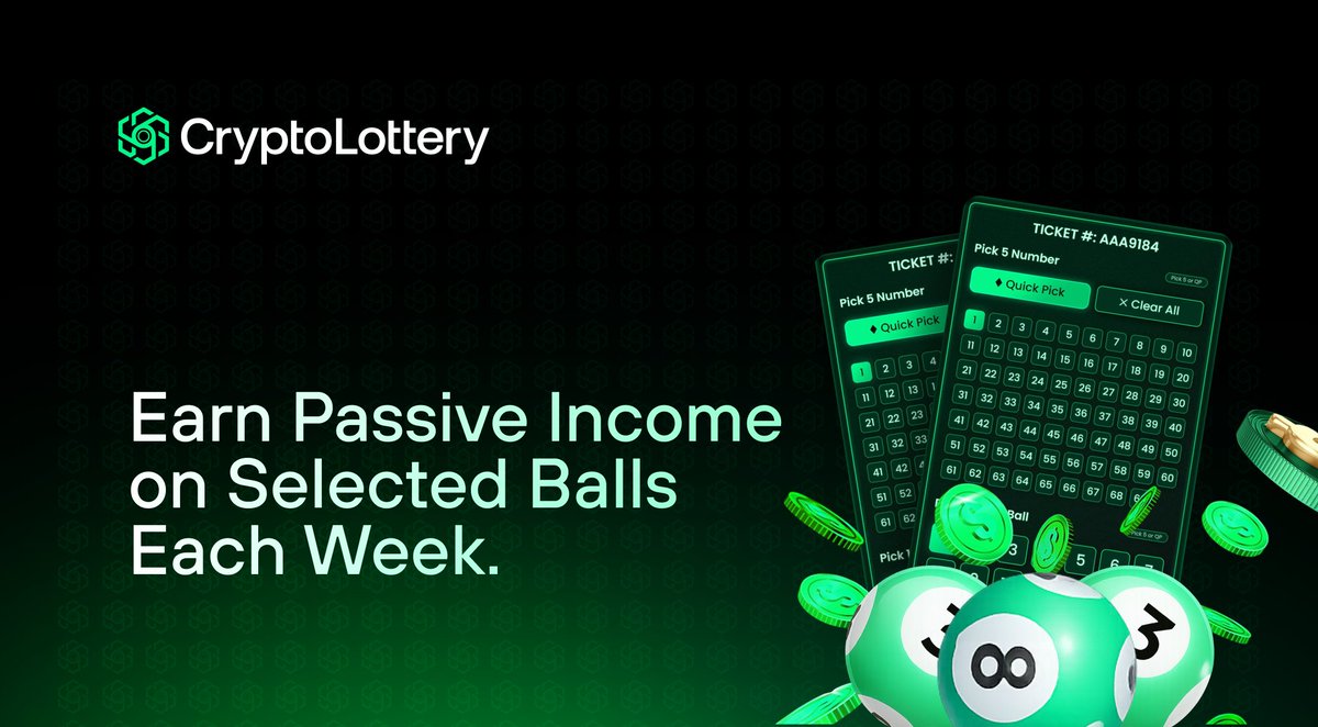 Imagine holding an NFT which gives TWO varations of Passive Income...👀

1) Rev-share on the Jackpot within a Lottery. 
($1000-$10,000+ per holder depending on Jackpot size)💰

2) Weekly earnings everytime a Number is selected within the lottery. 
(you don't have to enter &amp; can