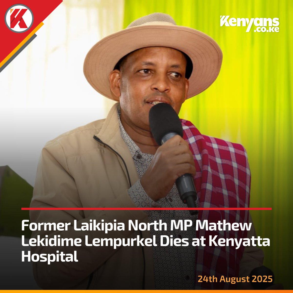 Former Laikipia North MP Mathew Lekidime Lempurkel dies