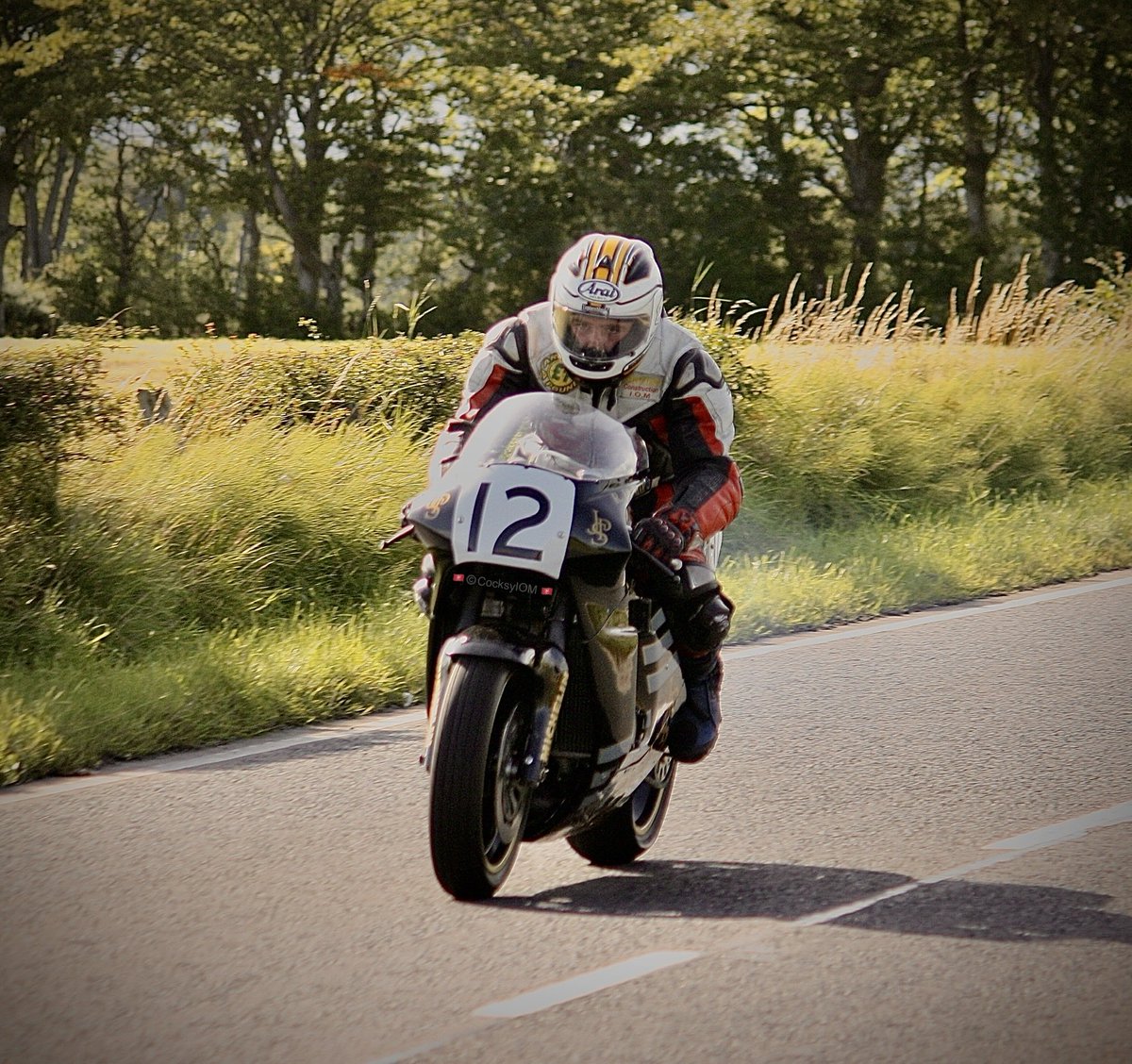 Michael Dunlop on father Robert”s original JPS Norton, UGP09