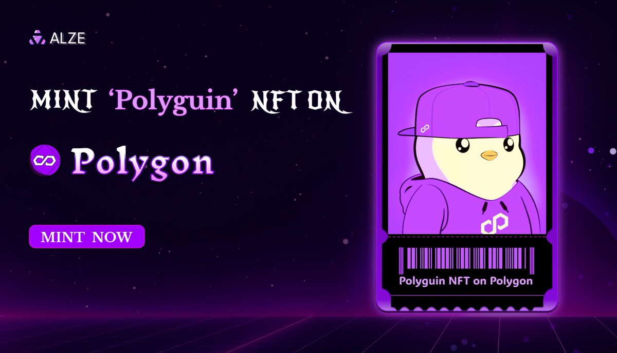 Mint 1st NFT On Polygon NFT Fest 🎯

♾polyguin : alze.xyz/Polyguin

Prize Pool: 1000 $POL 🔥
