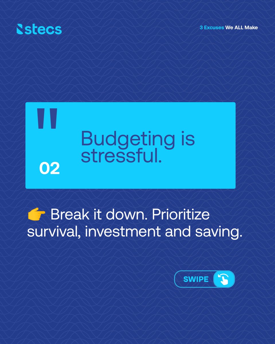 Stecsng's tweet image. We’ve all been there, but excuses don’t build wealth.
Let’s start calling them out, and more importantly… outgrowing them.
Which of these have you said this year? 👀

#MoneyExcuses #FinancialAwareness  #InteractiveFinance #EthicalBanking #HalalBanking