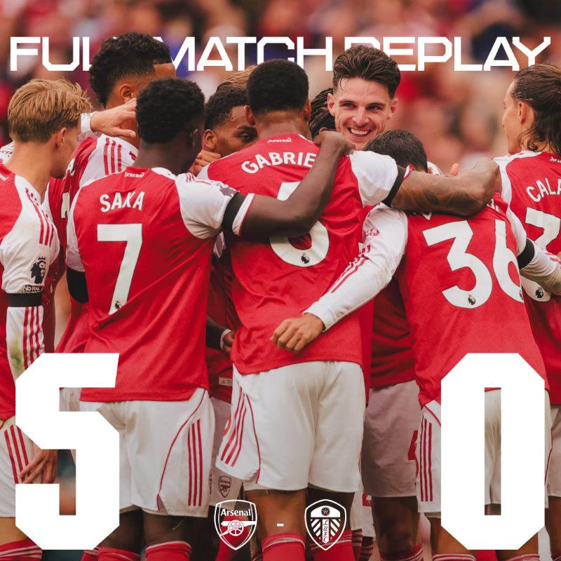 Arsenal's tweet photo. Putting on a show 🎬

Relive all 90 minutes with our Full Match Replay 📺