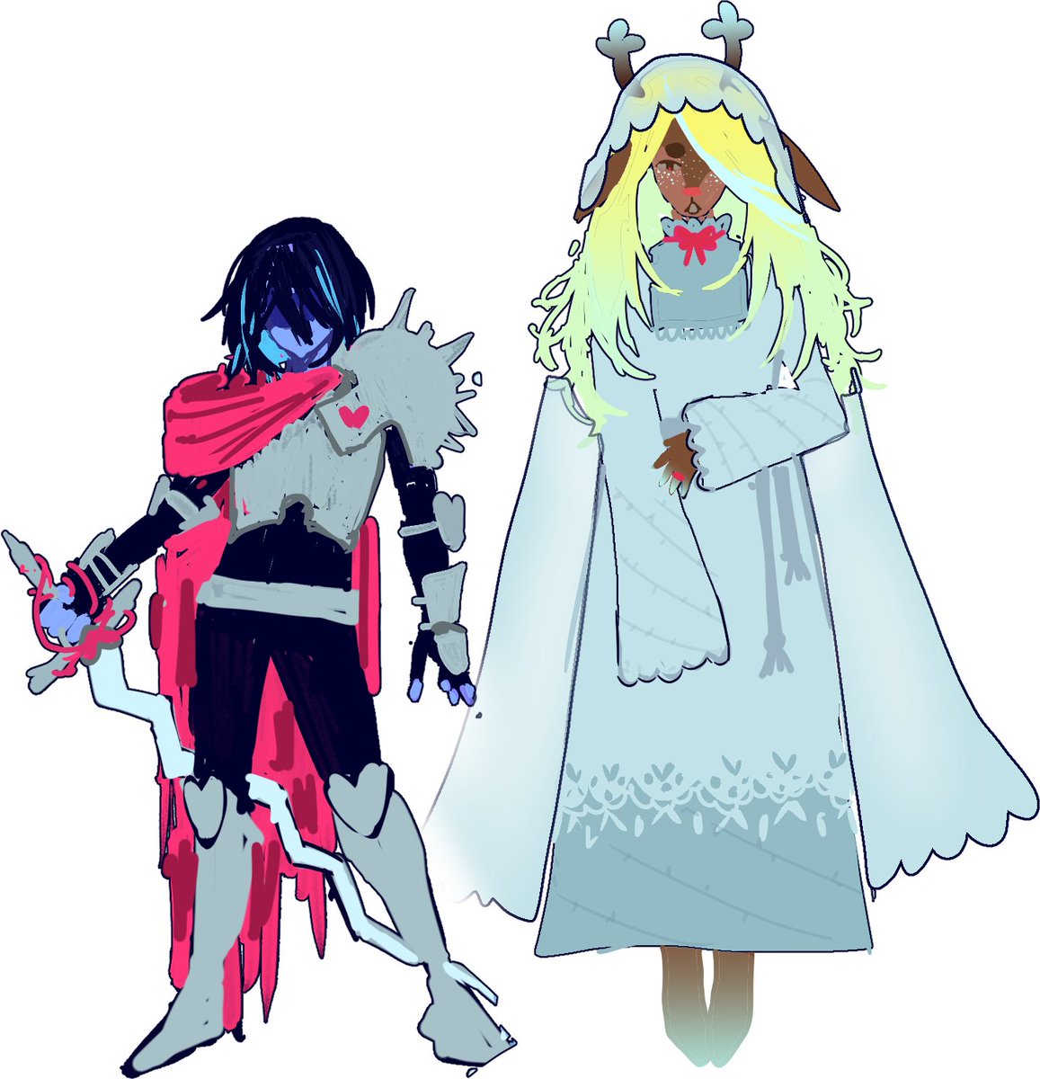 my designs for kris and noelle

doodle
#deltarune
