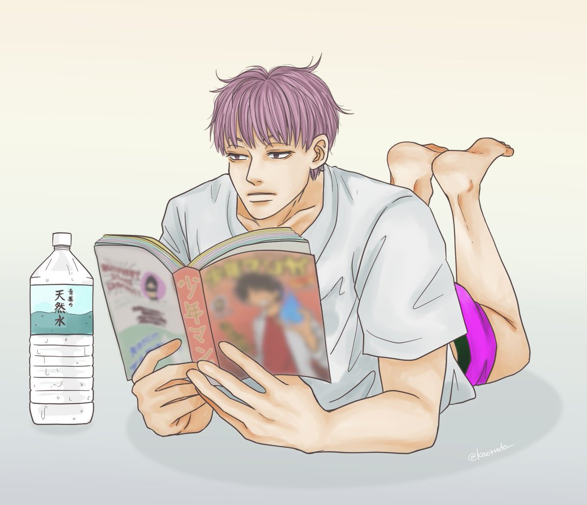 キュまがじんより

Tシャツトランクスで漫画を読む花巻氏
ものすごい適当で申し訳ないけど勢いに乗らねば描かずに終わるので🤣

というかさ
さりげなく松川も花巻も揃って「こち亀」推しなのをチラ見せしてくるのヤバいよなぁ  
ありがとう！そしてありがとう！！