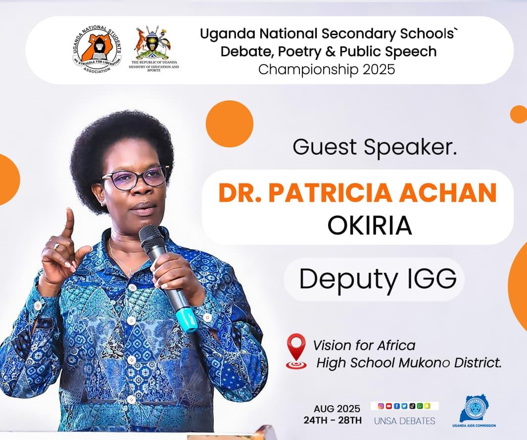 DrOkiria's tweet image. 📌 Today marks the start of the @unsaugofficial Schools’ Debate, Poetry &amp;amp; Public Speech Championship 2025 at Vision for Africa High School, Mukono.

I am honoured to join as guest speaker and look forward to engaging with the brilliant young minds shaping Uganda’s future.…