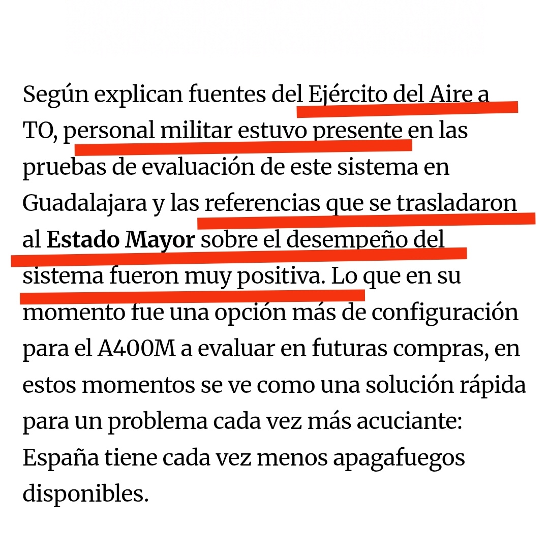 Kits apagafuegos 💦🔥 para los A400M del <a href="/EjercitoAire/">Ejército del Aire y del Espacio</a> 🇪🇸 parecen estar más cerca:
Además Francia 🇫🇷 también quedó impresionada con el ensayo hecho este junio en Nïmes, e incluso pensó poner en servicio los prototipos con urgencia para esta campaña 🔥🇫🇷
theobjective.com/espana/2025-08…