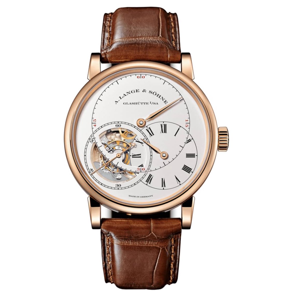 معالي ياسر الرميان محافظ صندوق الاستثمارات العامة السعودي يرتدي ساعة أ. لانغه اند زونه ريتشارد لانج توربيون "بور لا ميريت" ذهب وردي  

سعرها 725 الف ريال