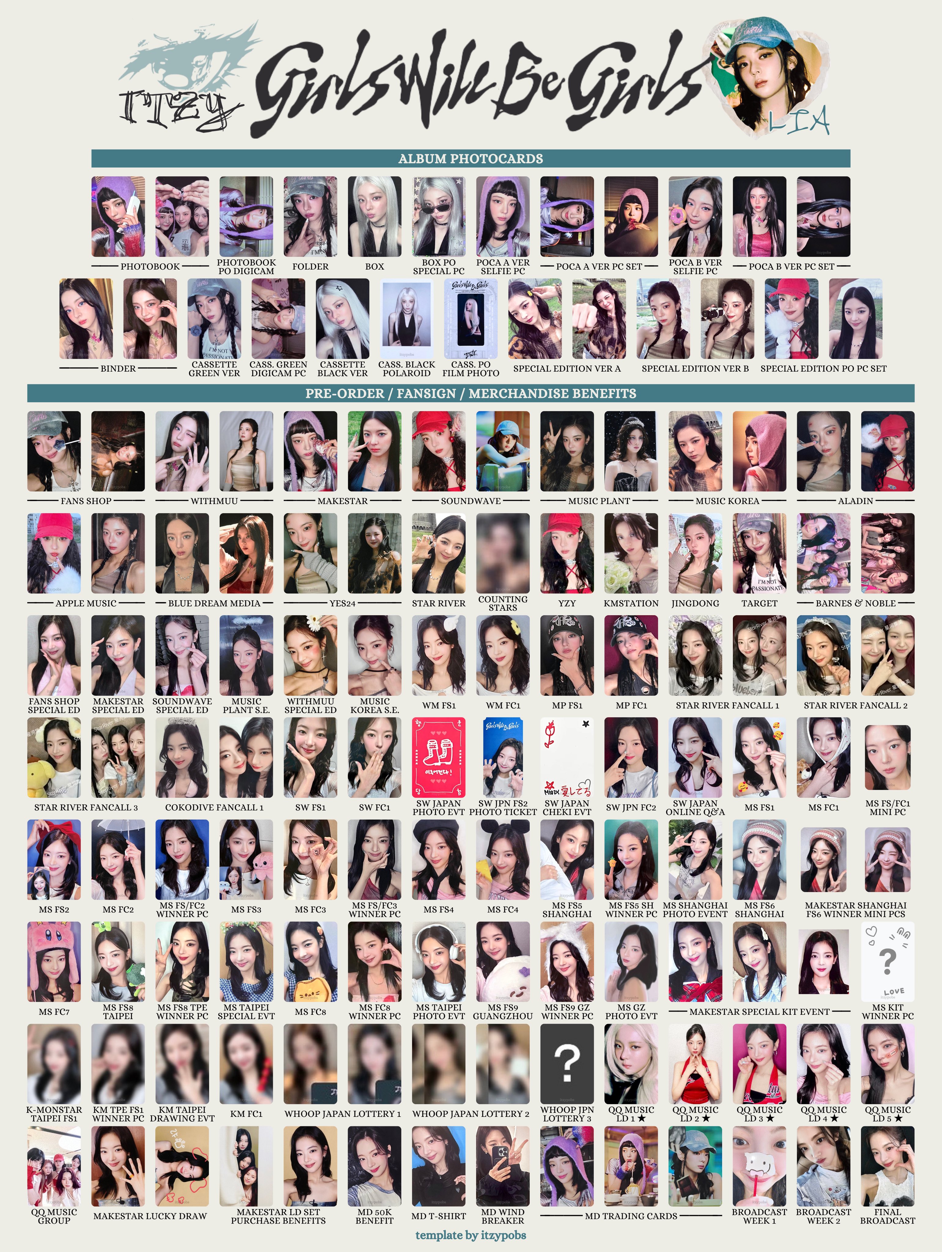 ITZY Whoop Japan オリジナルメンバー全員コンプリートセット ITZY Whoop Japan オリジナルメンバー全員コンプリートセット