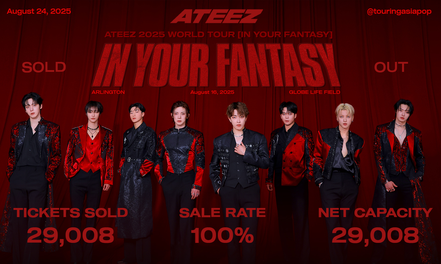 ATEEZ 2025 アメツ限定 US TOUR FOLDING FAN 扇子② 2025 ATEEZ WORLD TOUR IN YOUR FANTASY North America Folding Fan