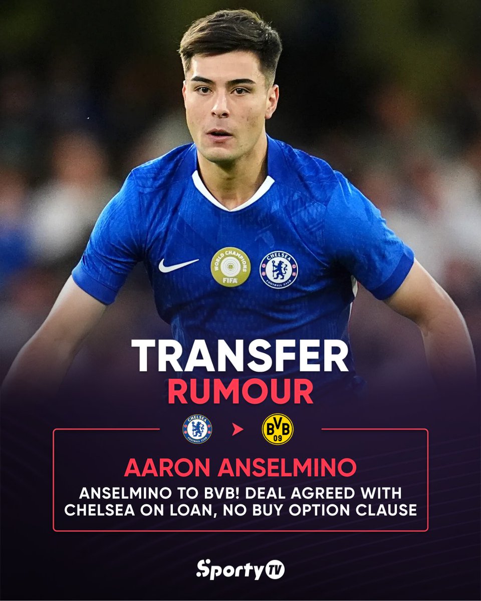JUST IN: Borussia Dortmund have completed TWO signings from Chelsea – Chukwuemeka and Anselmino! 🟡⚫️

Chukwuemeka joins permanently for €25M + add-ons, while Anselmino arrives on a straight loan and will return to Chelsea in 2026 🤝

What do you make of these moves? 👀
