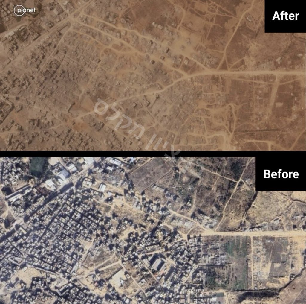 A photo shows the extent of destruction in the Al-Tuffah neighborhood in Gaza City.