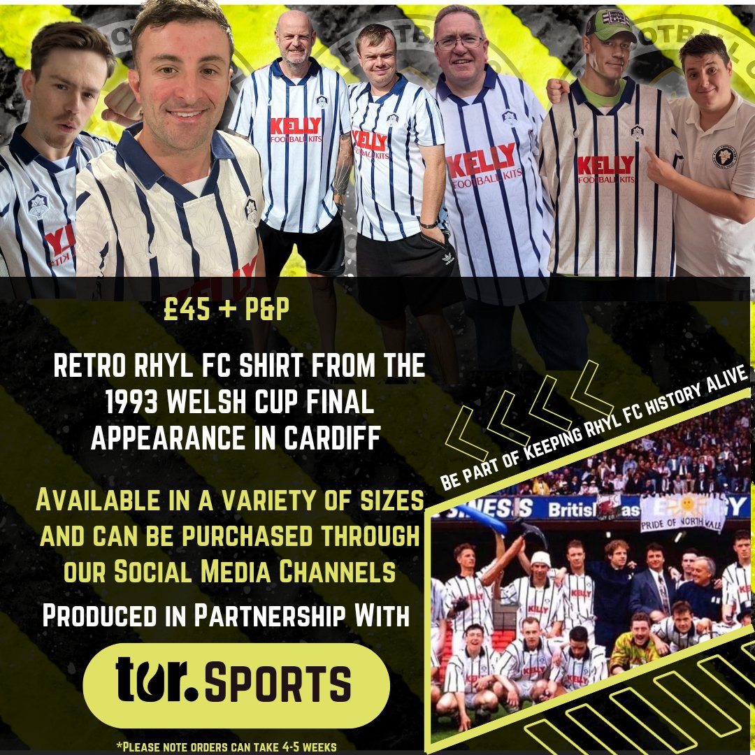 RhylFCST's tweet photo. Retro shirts are looking good

Order will be going in next week

Register your interest today https://t.co/WUIIIJ1tJQ