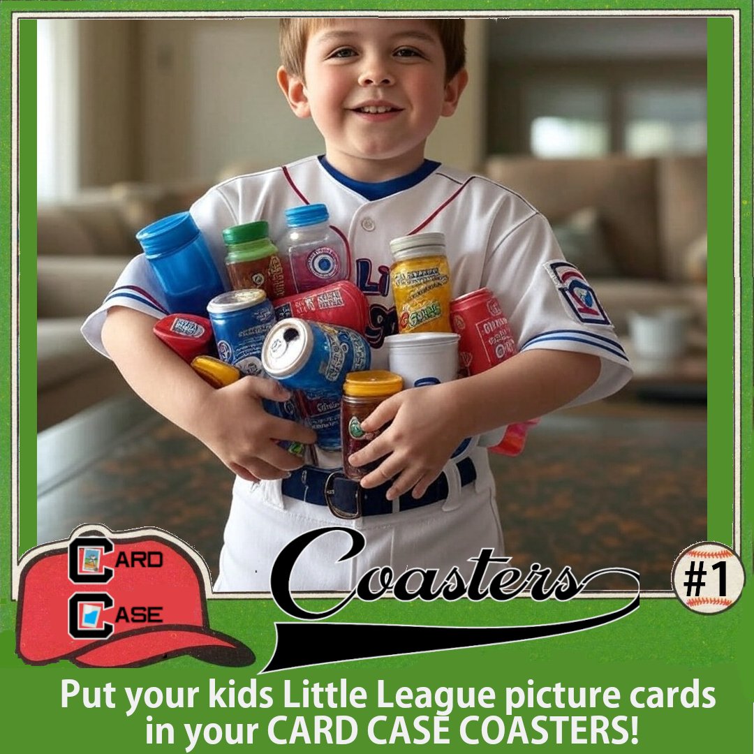 CardCoasters's tweet image. It's the end of the 2025 Little League Baseball season but it doesn't have to be the end of the memories. Put your kids Little League picture cards in CARD CASE COASTERS where they can live on forever! They are the perfect gift for grandparents too! Available on Amazon....…