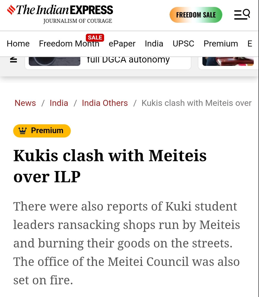 Don’t pull up the ladder after you’ve climbed it isn't it?

It was over Meiteis’ demand for ILP, which Kukis opposed with violence, cos hills r already protected &amp; even Meiteis can't settle there.

Valley is bearing burden of all communities, let it die a slow death isn't it?