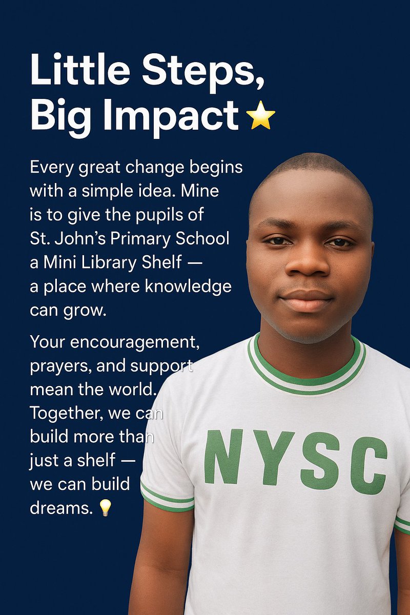 Fidelis77634454's tweet image. @cuppymusic @tonyelumelufoundation @TonyElumeluFDN  

#PersonalCDS #SupportEducation #LibraryProject #NYSC #CommunityImpact
