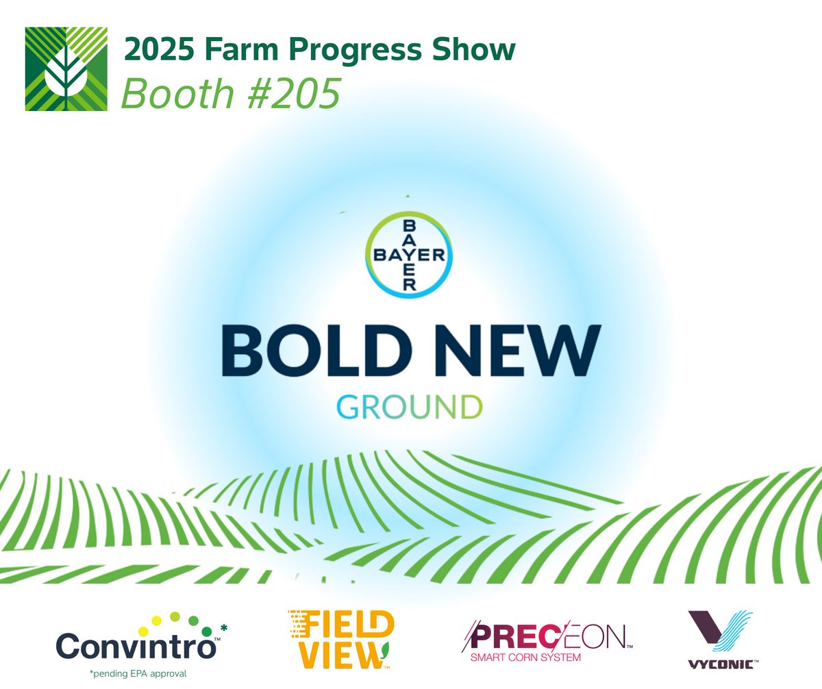 FieldView's tweet image. Farm Progress Show is almost here!  

Find FieldView in the Bayer booth Aug. 26–28 in Decatur, IL and see what’s new in crop protection, traits &amp;amp; digital solutions.

Will we see you there?
#FPS25 @FPShow