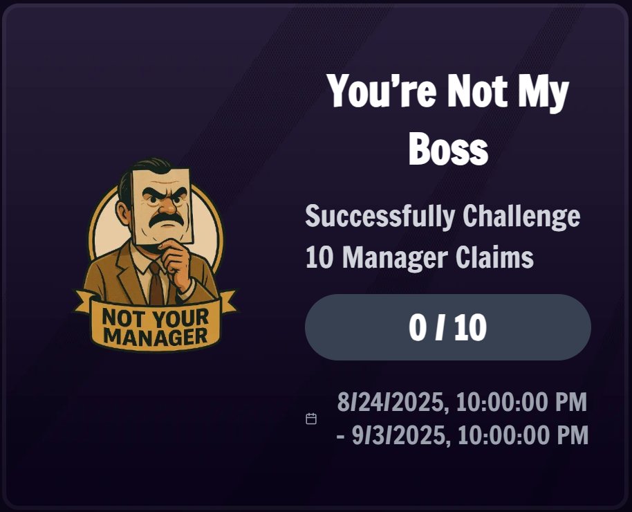 Promotion Royale (@promotionroyale) on Twitter photo Impersonators paid by our competitors are posing as “Managers” and pushing fake CSR busywork.
Verify internally. If it’s a spoof, report it by 3 Sep 2025, 14:00 UTC to earn the “You’re Not My Boss” achievement.
Do not share credentials. Do not comply. The Boss is watching. Impersonators paid by our competitors are posing as “Managers” and pushing fake CSR busywork.
Verify internally. If it’s a spoof, report it by 3 Sep 2025, 14:00 UTC to earn the “You’re Not My Boss” achievement.
Do not share credentials. Do not comply. The Boss is watching.