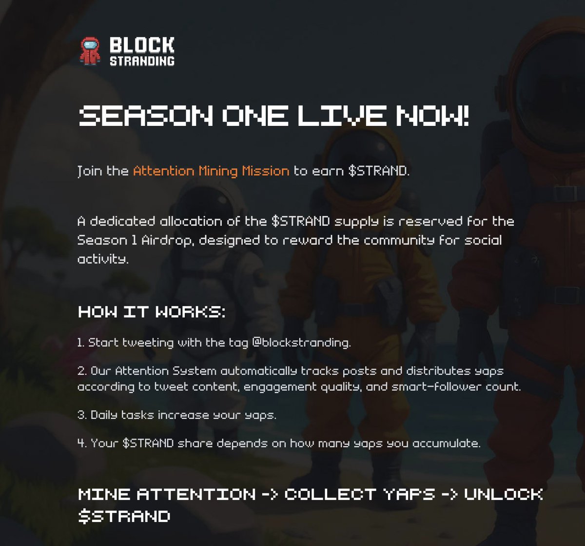 Elika 🎒(Ø,G) (@kgncnkhrmn) on Twitter photo Mad Lads farmed points, farmed airdrops and are still farming :) Now we’re farming an entire onchain MMORPG. <a href="/blockstranding/">Block Stranding</a> just dropped Multiplayer v1.0 and kicked off $STRAND Season 1. We don’t play games, we play onchain worlds.
If you want to join, here :) Good Luck Lads Mad Lads farmed points, farmed airdrops and are still farming :) Now we’re farming an entire onchain MMORPG. <a href="/blockstranding/">Block Stranding</a> just dropped Multiplayer v1.0 and kicked off $STRAND Season 1. We don’t play games, we play onchain worlds.
If you want to join, here :) Good Luck Lads