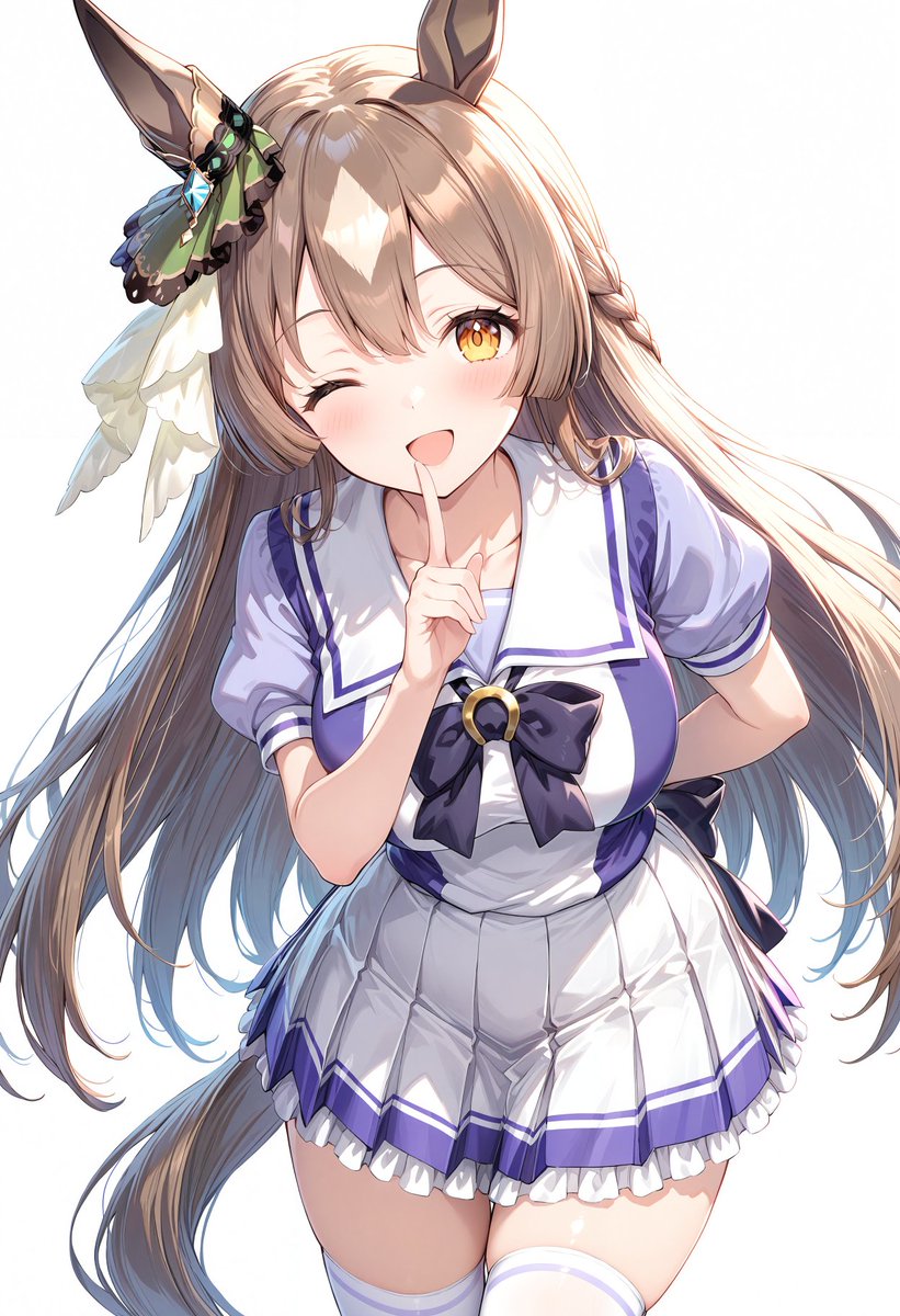 明日からの平日に向けて元気をわけに来たトレセン制服なサトノダイヤモンド🥰

#umamusume