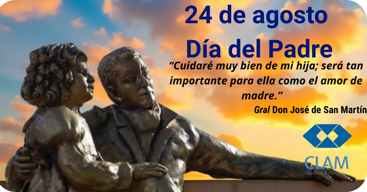 📅 24 de agosto – Día del Padre en Mendoza
En esta fecha homenajeamos al Gral. José de San Martín en su faceta de padre ejemplar.
🇦🇷 Valores, compromiso y amor paternal que siguen inspirando.
#SanMartín #DíaDelPadre #Mendoza <a href="/CarlosDaparo/">Carlos Humberto Daparo</a> <a href="/TadeoGZ/">Tadeo Garcia Zalazar</a>