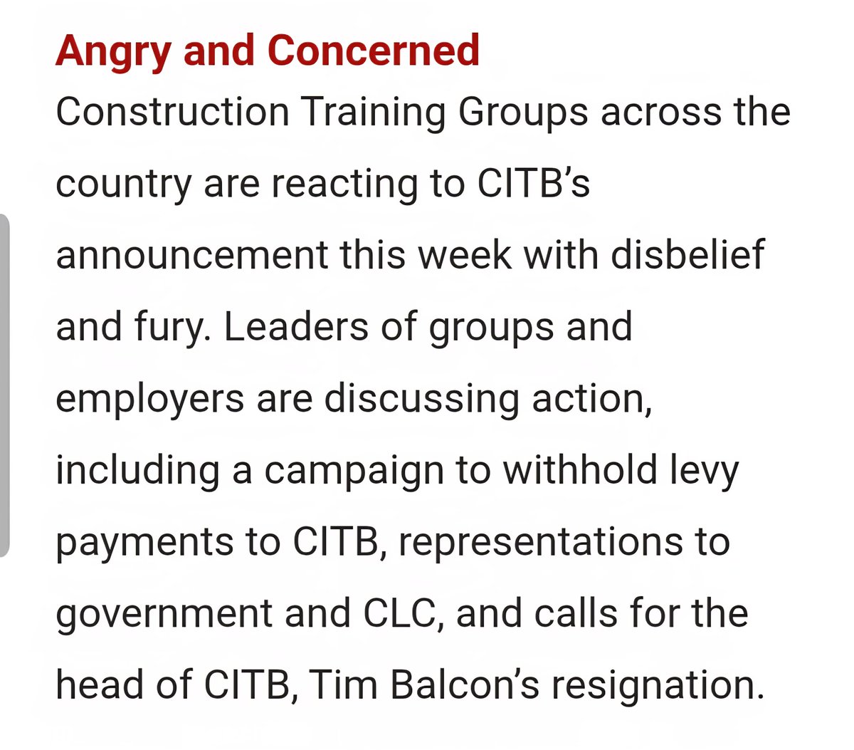 ScrapCITB's tweet image. Training groups may call for CITB Chief Exec Tim Balcon&apos;s resignation after sudden funding cuts.

Full story here:  roofingtoday.co.uk/roofing-indust…

#UKConstruction #CITBfunding